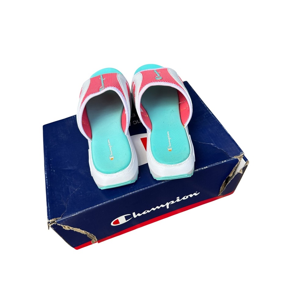 Champion Recap Epic Slide Sandals Womens 11 White Peach Teal CA100547W - Picture 4 of 11